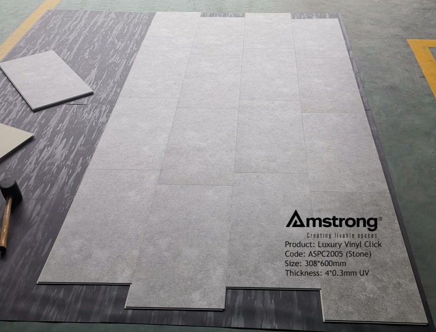 Lô sàn nhựa vinyl hèm khóa vân xi măng Amstrong AS2005 mới về kho