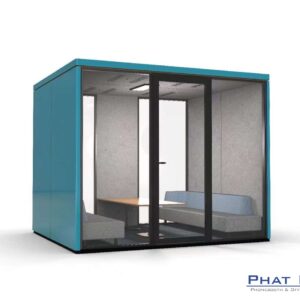 phone booth màu xanh