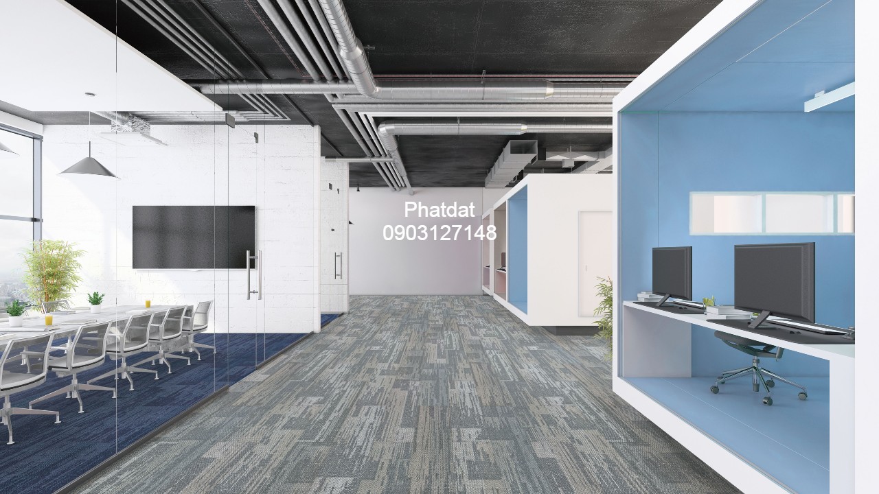 thảm văn phòng xám grey