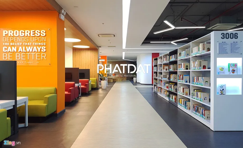 Phối màu sàn LVT Interflor dán keo ĐH Tôn Đức Thắng