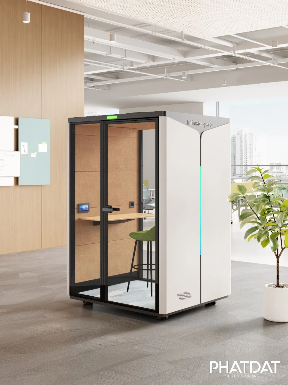 Phone booth cách âm văn Elegant. Phát Đạt Group cung cấp