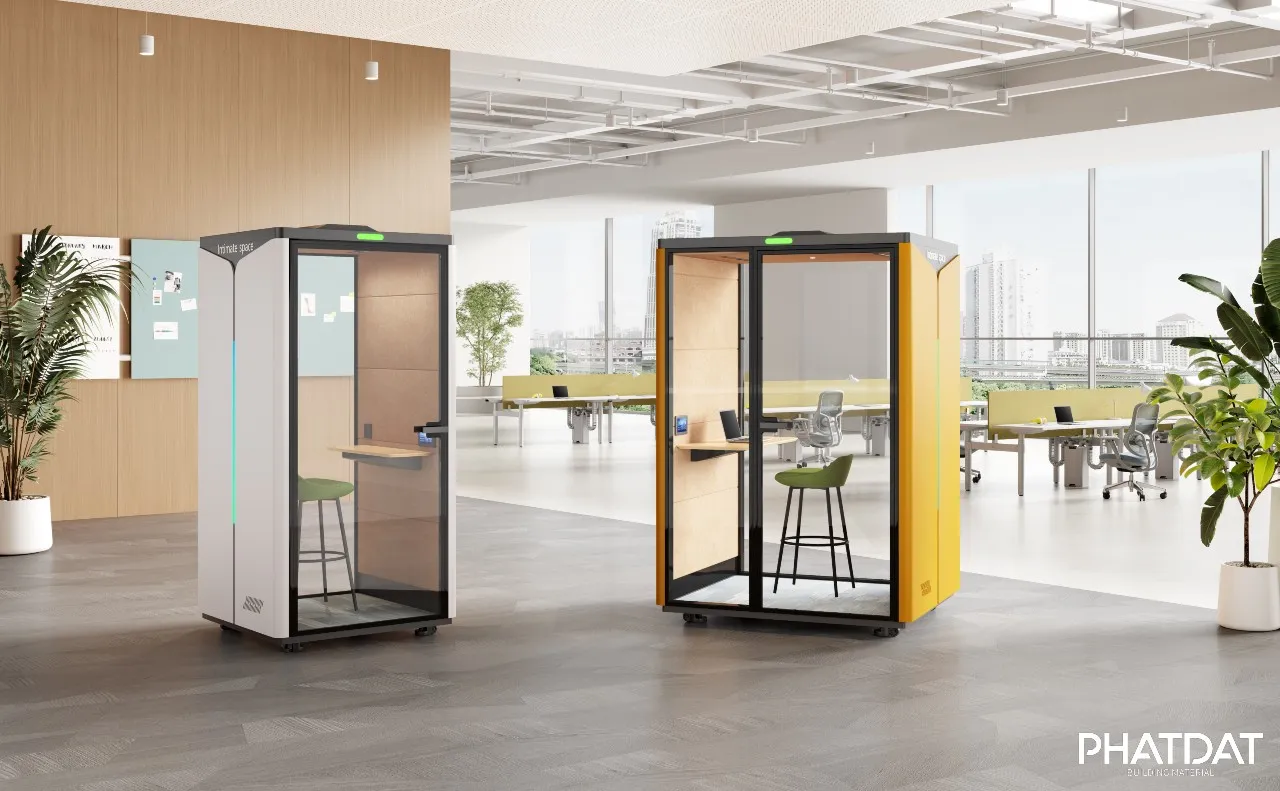 Phone booth cách âm văn Elegant thời trang. Phát Đạt Group cung cấp