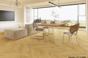 Sàn vinyl LVT Interflor vân gỗ 5mm thi công văn phòng