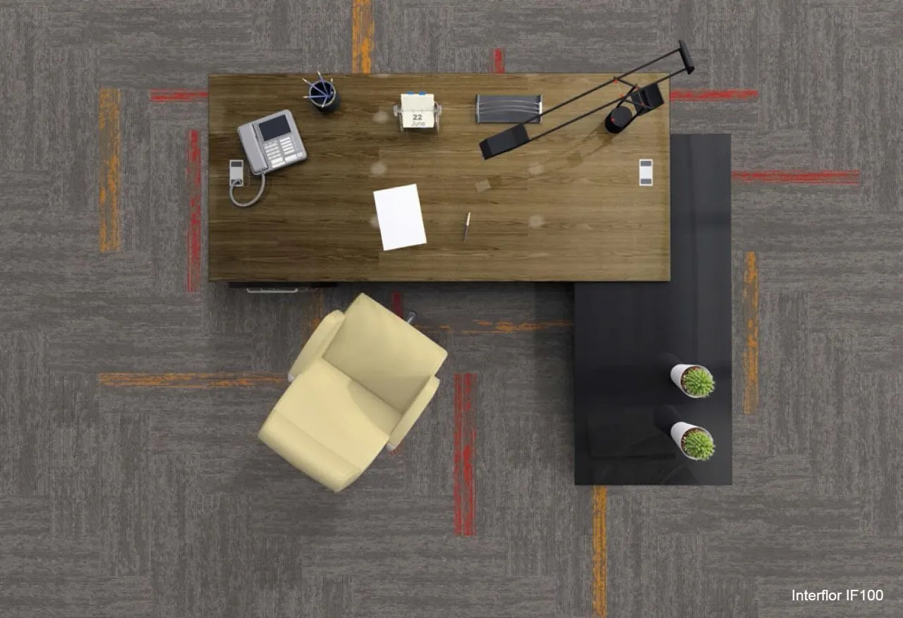 Thảm tấm Interflor IF100 thanh dài phối màu