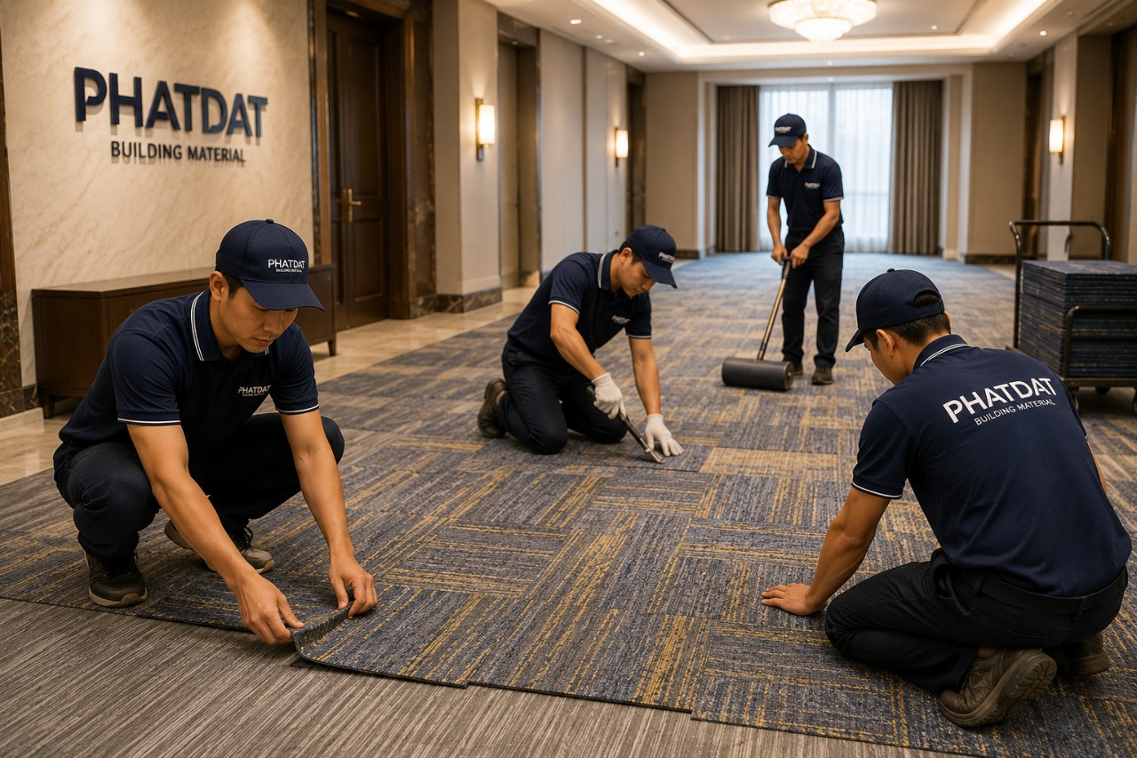 Thảm Phát Đạt - Thi công thảm trải sà khách sạn